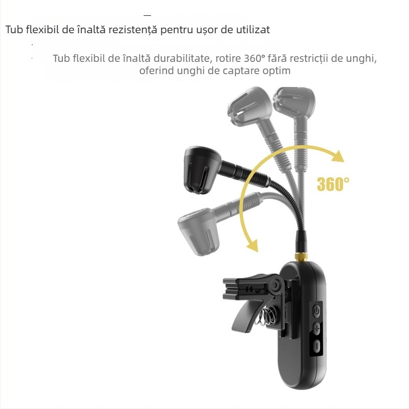 Microfon lavalier fără fir pentru instrumente muzicale, model M-03, captare cardioidă, Bluetooth 5.0, SNR ≥100 dB, potrivit pentru computer și transmisiuni live