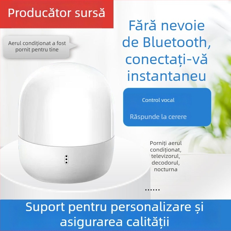 Lumină de noapte inteligentă cu control vocal offline și control al aparatelor electrocasnice