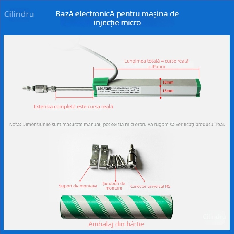 Senzor de deplasare liniară cu tijă de tragere, riglă digitală micro pentru seria KTM a mașinilor de turnare prin injecție