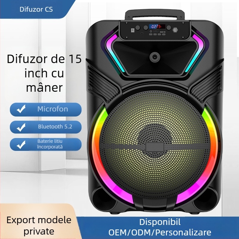 Boxă Bluetooth cu microfon - Bluetooth 5.2, Putere 10–20W, Răspuns în frecvență 100Hz–20kHz, Baterie 2000–4000mAh