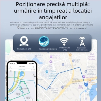 Badge inteligent 4G cu înregistrare vocală și localizare Beidou GPS (Windows, încărcare 4G, distanță 1,5–4 m, ABS)