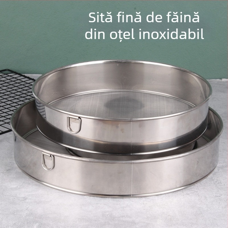 Sivă din oțel inoxidabil 304 pentru făină și lapte de soia, plasă 40–60, unealtă de bucătărie pentru coacere, sită fină