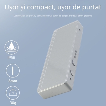 Badge inteligent WiFi, subțire și compact, cu timp lung de înregistrare continuă — AI inteligență, Windows OS, Bluetooth, conectivitate WiFi la router, rază 1,5–4 m; caracteristici: analiză semantică, procesare vorbire, separare roluri.