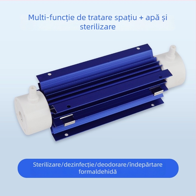 Generator de ozon pentru tratarea apei cu tub de ozon din cuarț, dezinfectare și sterilizare, debit 50 m³/h, zgomot sub 36 dB, alimentare la priză, pentru spații de 61 m²+
