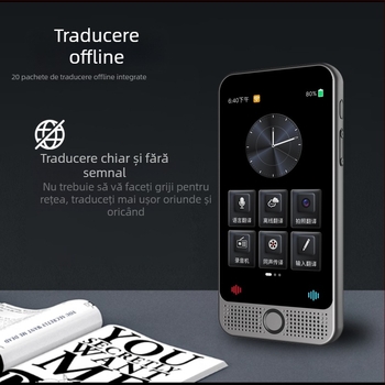 Translator cu interpretare simultană D1c, Android, Bluetooth, rază fără fir 10 m, control prin buton și ecran tactil, apeluri video, integrare ChatGPT, caroserie ABS, 185 g