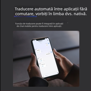 Translator cu interpretare simultană D1c, Android, Bluetooth, rază fără fir 10 m, control prin buton și ecran tactil, apeluri video, integrare ChatGPT, caroserie ABS, 185 g