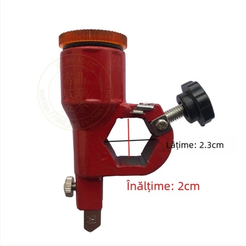 Cap de lamă din sticlă, șase‑unghiular, în formă de T, cu riglă din sticlă și recipient de ulei, model 001, pentru prelucrarea sticlei