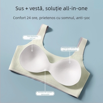 Top din nailon pentru bust, fără cusături, cupe pline și cupe modelate subțiri, stil vestă, minimalist, respirabil și confortabil