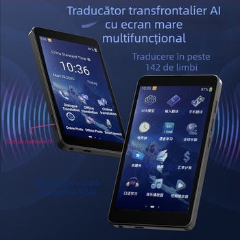 Traducător offline cu AI, interpretare simultană, suport pentru 138 de țări, interfață Type-C, cameră 5.0 MP, corp ABS 125 g
