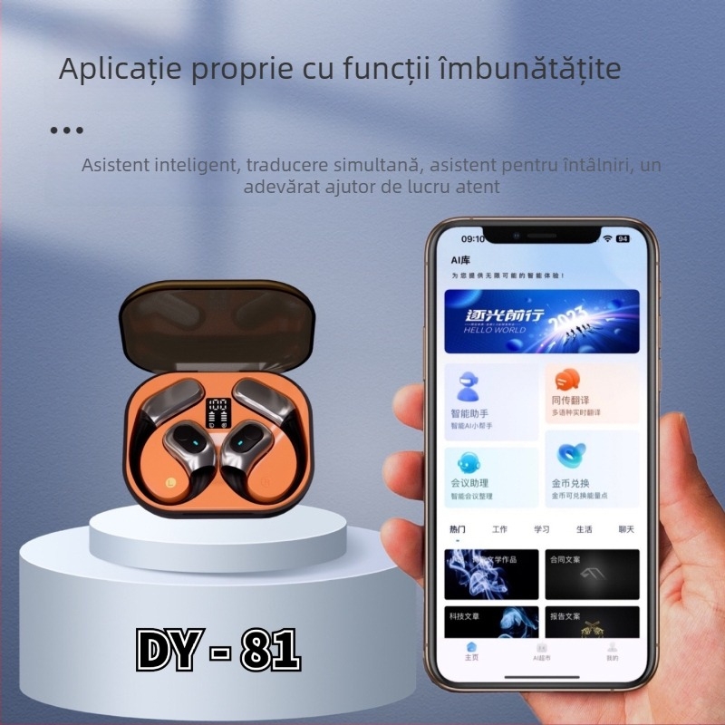 Căști AI de traducere: Bluetooth 5.4, rază de 10 m, latență redusă pentru esports, autonomie 4–8 ore, rezistente la apă