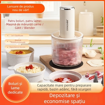 Procesor de bucătărie multifuncțional cu funcție pentru mâncare de bebeluși, capacitate 1-3 L, viteză motor 10000-19999 rpm, tensiune 111-240 V, control mecanic