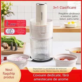 Procesor de bucătărie multifuncțional cu funcție pentru mâncare de bebeluși, capacitate 1-3 L, viteză motor 10000-19999 rpm, tensiune 111-240 V, control mecanic
