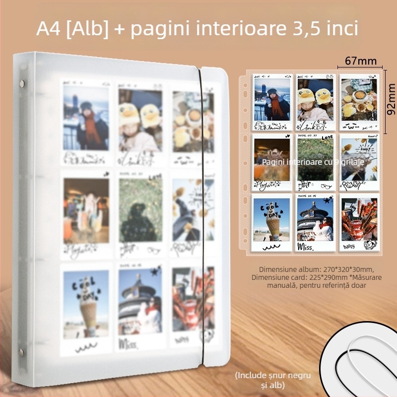 Good album foto Polaroid cu foi detașabile, copertă PP, buzunare 4×9, imprimare siglă disponibilă, personalizare