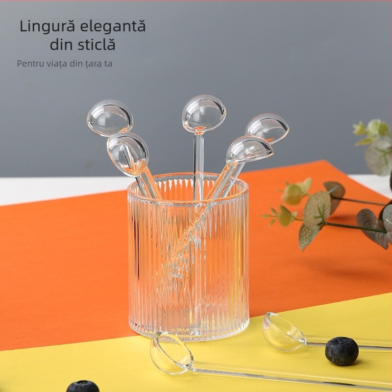 Lingură din sticlă de la North city story, stil modern minimalist, calitate de primă clasă.