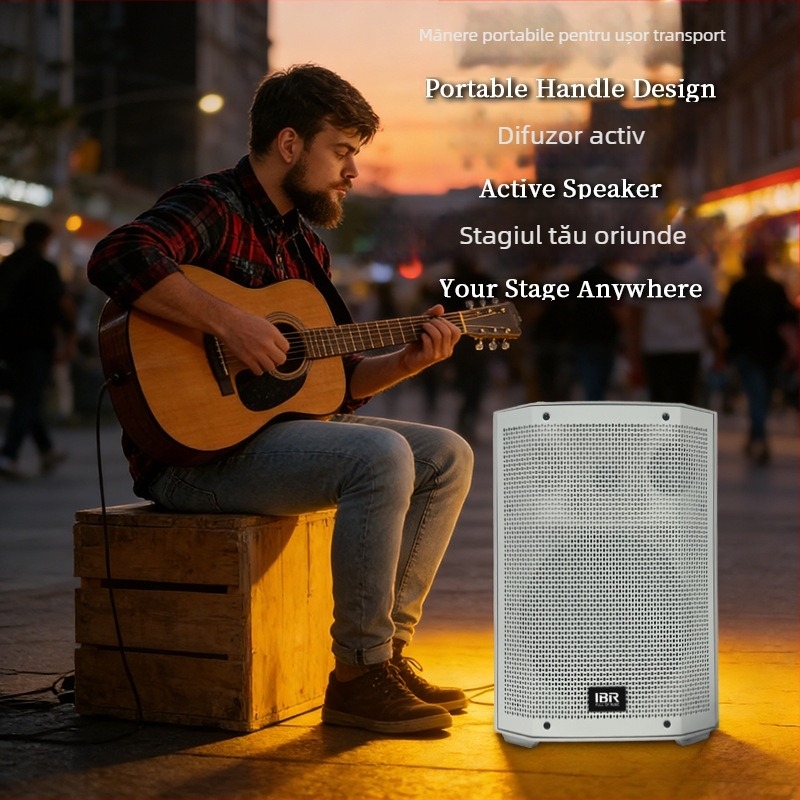 Sistem boxe Bluetooth pentru karaoke cu baterie încorporată, set cu 2 difuzoare, 50W, Bluetooth 5.3, 20Hz–20kHz, SNR ≥85dB