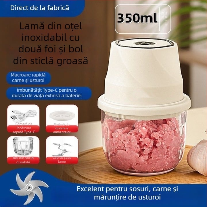 Presa electrică de usturoi, USB reîncărcabilă, multifuncțională pentru pastă de usturoi