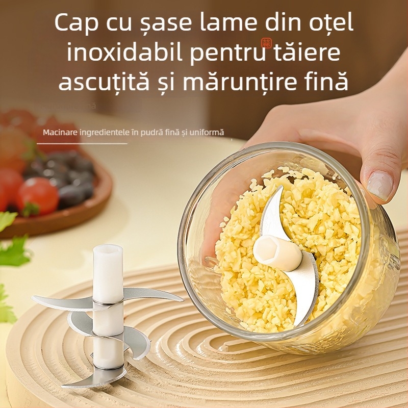 Presa electrică de usturoi, USB reîncărcabilă, multifuncțională pentru pastă de usturoi