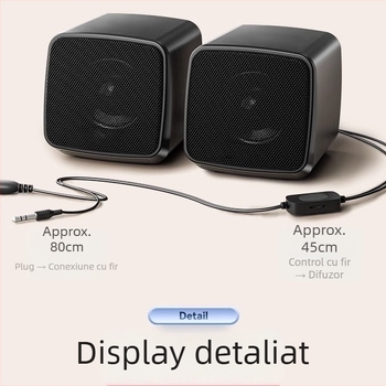 Boxă USB mini pentru calculatoare cu difuzoare duale, interfață USB și alimentare 5V