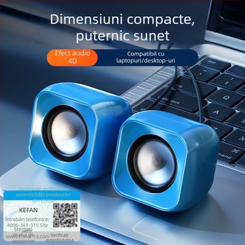 Boxe desktop pentru calculator, cu (2 canale stereo, alimentare USB, intrare 12V, putere 3W, redare MP3)