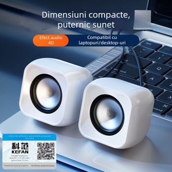 Boxe desktop pentru calculator, cu (2 canale stereo, alimentare USB, intrare 12V, putere 3W, redare MP3)