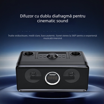 SDRD Difuzor karaoke wireless All-in-One cu microfon, pentru exterior și uz casnic, 20W, Bluetooth 5.2, IPX2, 100Hz-18kHz, baterie încorporată 2000-4000mAh