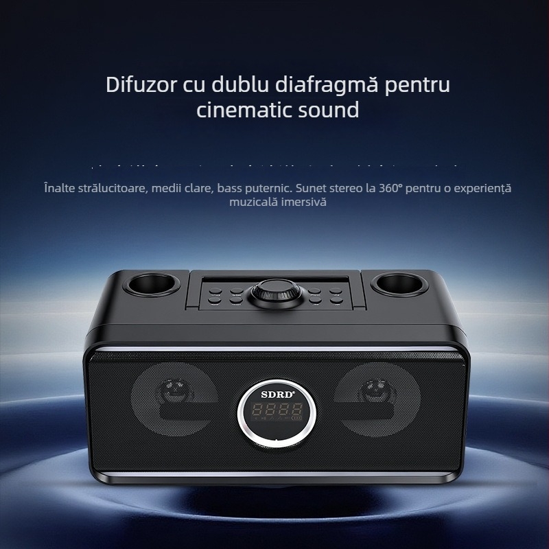 SDRD Difuzor karaoke wireless All-in-One cu microfon, pentru exterior și uz casnic, 20W, Bluetooth 5.2, IPX2, 100Hz-18kHz, baterie încorporată 2000-4000mAh