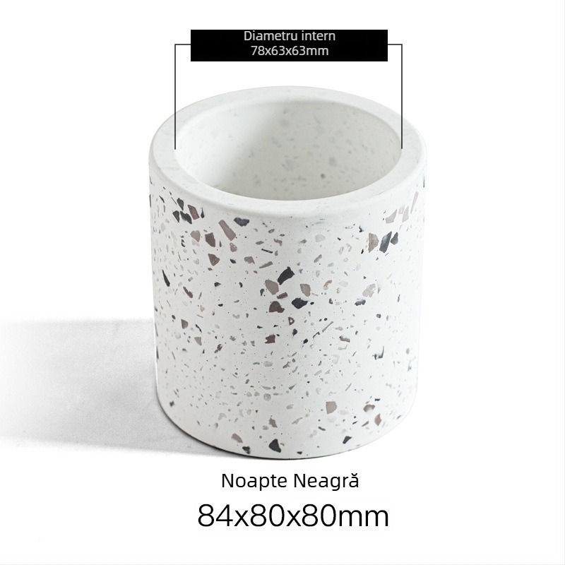 Suport pentru periuțe din diatomit și lut, stil terrazzo; montaj fără găuri; imprimare logo; personalizare disponibilă; ambalaj 60 bucți