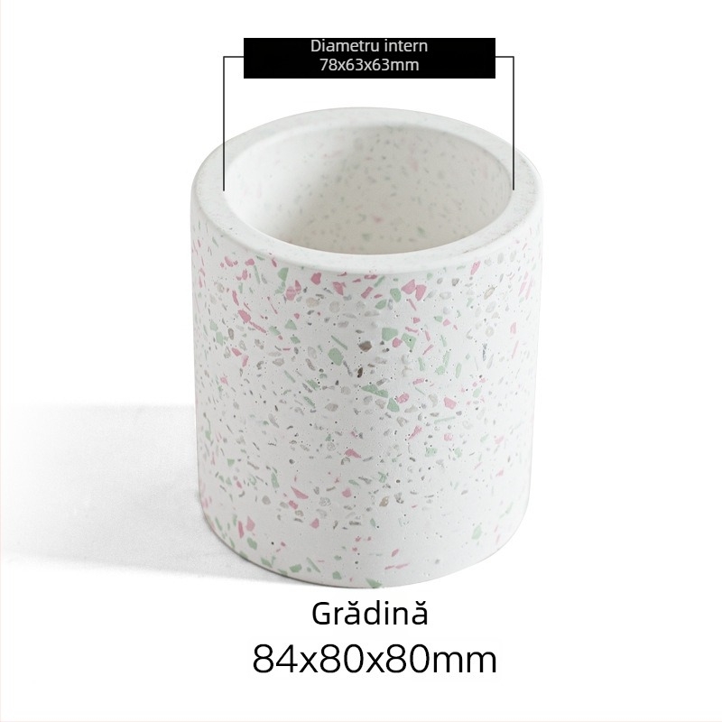 Suport pentru periuțe din diatomit și lut, stil terrazzo; montaj fără găuri; imprimare logo; personalizare disponibilă; ambalaj 60 bucți