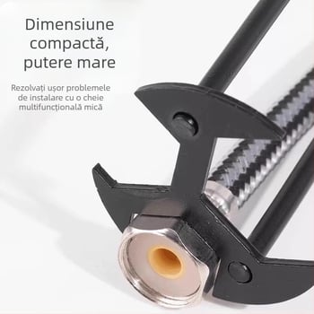 Cheie multifuncțională pentru chiuvetă — Cinci în unu pentru instalare și reparații la robinetul de baie — oțel, finisaj vopsire cu spray