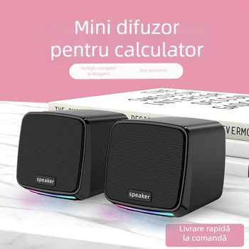 Boxe USB pentru desktop pentru calculator, stereo, două difuzoare, 5V, 6W, sunet 3D / Surround virtual, intrare 3,5 mm, redare MP3