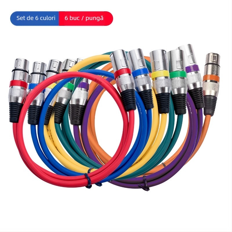 Set cabluri XLR audio, masculin spre feminin, placare nichel, miez din cupru pur, cupru neoxigenat, greutate 0,5 kg