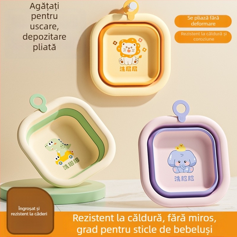 Lighean pliabil pentru copii – bazin din plastic gros, portabil, 180–200 g, lansare primăvară 2025