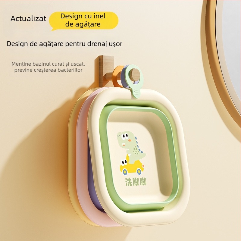 Lighean pliabil pentru copii – bazin din plastic gros, portabil, 180–200 g, lansare primăvară 2025