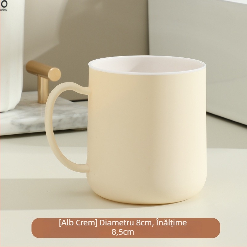 Pahar din plastic pentru clătirea gurii, cilindric, pereți dubli, rezistent la temperaturi înalte, greutate 121 g