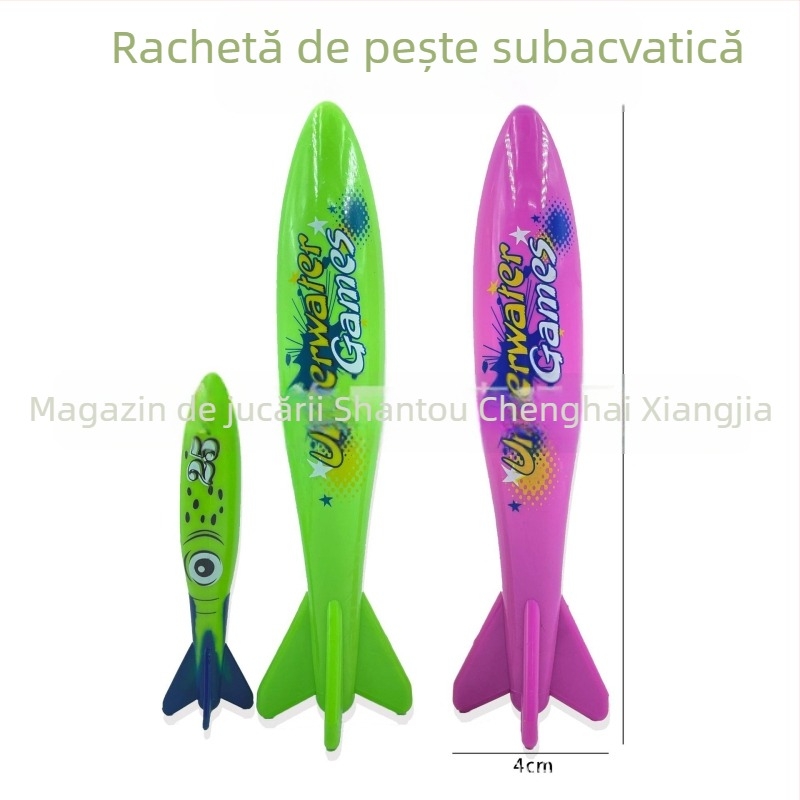 Jucărie de scufundare pentru piscină, design torpedo – PVC, funcție: scufundare, ambalaj OPP, vârstă 4–6 ani, categorie: jucării de scufundare