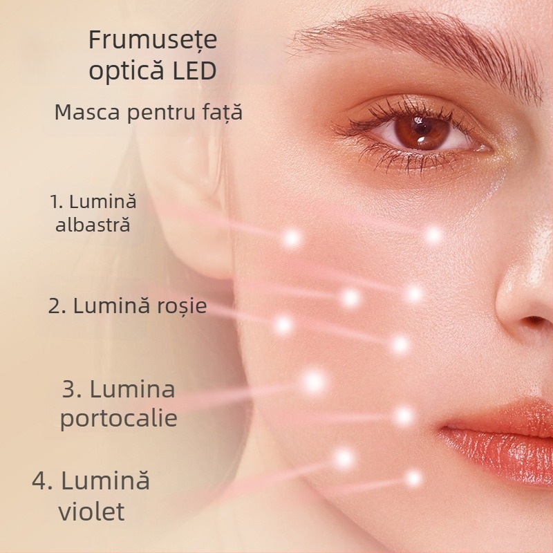 Ruiyinbo Mască Facială LED cu infraroșu, baterie încorporată 2000–4000mAh, IPX1, Portabilă pentru utilizare acasă