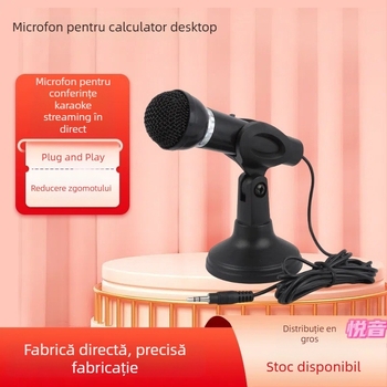 YY-800 Microfon de birou cu fir, cu stativ, intervalul de frecvență 40 Hz–20 kHz, SNR ≥60 dB, Putere nominală 50