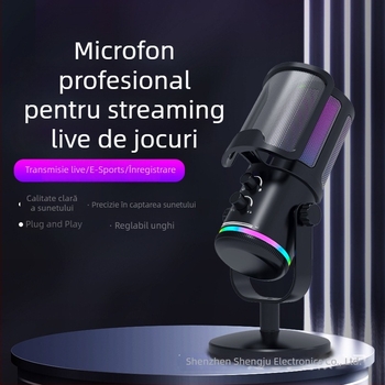 Microfon condensator profesional pentru streaming live de jocuri (Brand: AUDIMATRIX; Alimentare: 5V; Baterie: Fără baterie; Răspuns în frecvență: 100Hz-20kHz)