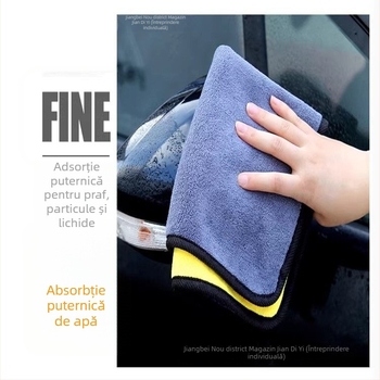 Prosop de șters auto din catifea corală, grosime extra, nu lasă scame, foarte absorbant pentru geamuri auto
