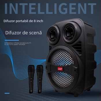 Boxă Bluetooth pentru karaoke în aer liber cu microfon wireless, 30W, răspuns în frecvență 40 Hz–20 kHz, SNR ≥70 dB, IPX2, baterie încorporată