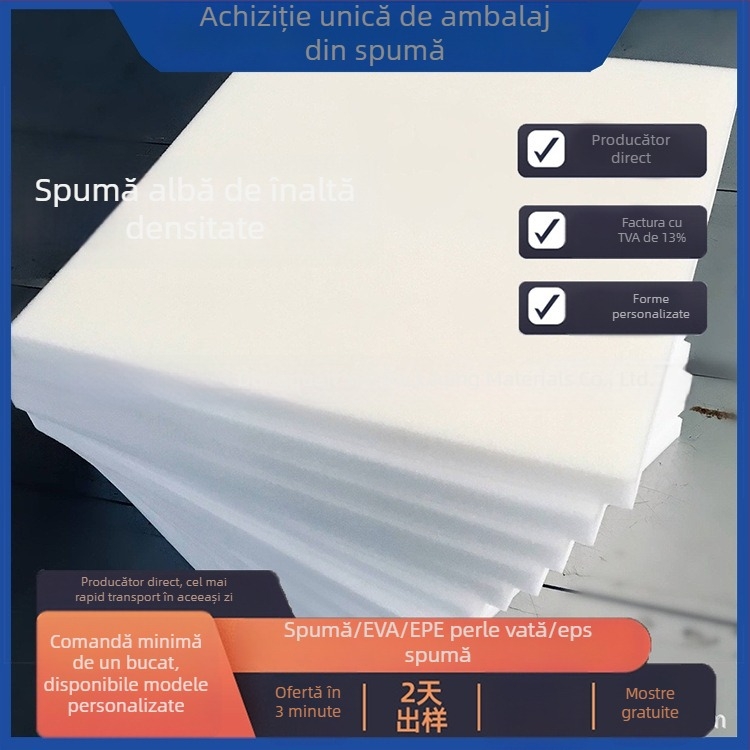 Spumă din PU poliuretanică cu duritate înaltă și elasticitate ridicată, ignifugă, densitate 20, grosime la cerere