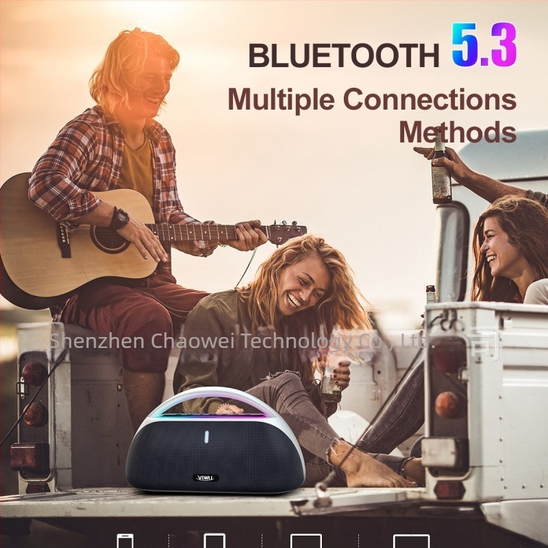 Boxă Bluetooth portabilă pentru karaoke, 100W, IPX5, Bluetooth 5.3, baterie încorporată 6000mAh, răspuns în frecvență 100Hz-20kHz