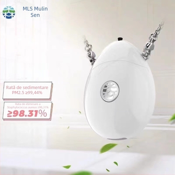 Mulinsen Purificator Portabil cu Ioni Negativi – Model JKY-DZ01A, Principiul de funcționare: Ioni negativi, Alimentare USB, zgomot <36 dB, Debit aer 50 m3/h