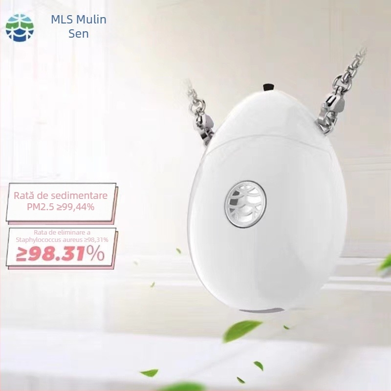 Mulinsen Purificator Portabil cu Ioni Negativi – Model JKY-DZ01A, Principiul de funcționare: Ioni negativi, Alimentare USB, zgomot <36 dB, Debit aer 50 m3/h