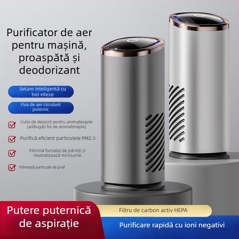 Purificator de aer pentru mașină, model EJ-JHQ05, 5W USB alimentare, 5V, ABS, montabil în vehicul