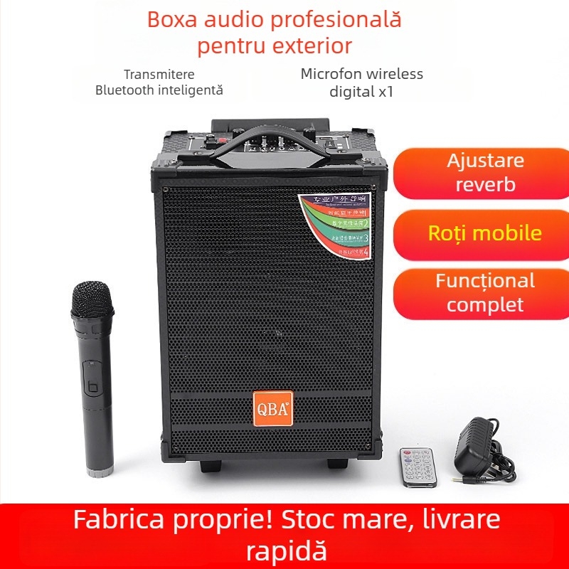 Boxă Bluetooth pentru exterior, carcasă din lemn, 100W, 2 difuzoare, Bluetooth 4.0, baterie încorporată 2000-4000 mAh, 60 Hz-15 kHz
