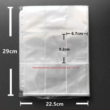 Album de stocare a cardurilor cu 11 găuri, 3 straturi, pagini interioare cu grilă de 9 pătrate, pagini interioare PP, personalizabil, compatibil cu 3 găuri