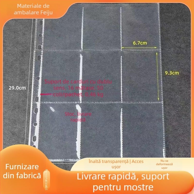 Album de stocare a cardurilor cu 11 găuri, 3 straturi, pagini interioare cu grilă de 9 pătrate, pagini interioare PP, personalizabil, compatibil cu 3 găuri