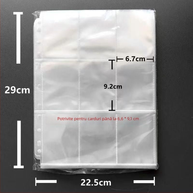 Album de stocare a cardurilor cu 11 găuri, 3 straturi, pagini interioare cu grilă de 9 pătrate, pagini interioare PP, personalizabil, compatibil cu 3 găuri