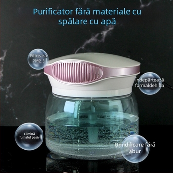 Umidificator aromaterapeutic și purificator de aer – eliminare formaldehidă, eliminare mirosuri, adaugă oxigen; 50 m³/h, <36 dB, pentru 11-20 m², alimentare la priză, control cu buton